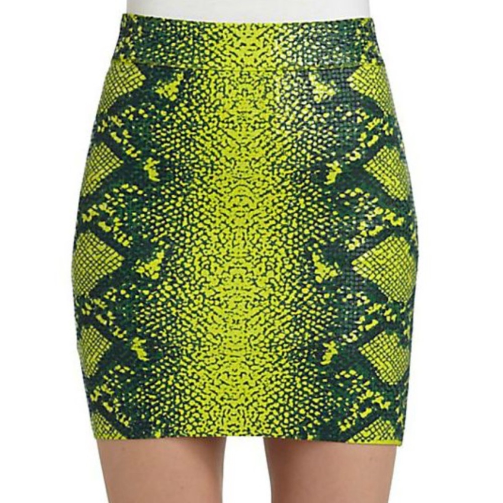 BCBG MAXAZRIA Simone Snake Print Sequin Skirt